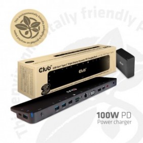 Club 3D CSV-1564W100, Station d'accueil, USB 3.2 Gen 1 3.1 Gen 1 Type-C, Noir, Lenovo Dell Acer Asus. MSI. Toshiba Apple HP Razer, Meets ROHS, FCC, and CE EMI requirements, 9 g
