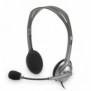 Logitech H110 headset, Avec fil, BureauCentre d'appels, 20 - 20000 Hz, 74 g, Casque, Gris, Gris foncé