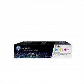 HP 126A pack de 3 toners LaserJet cyanmagentajaune authentiques, 1000 pages, Cyan, Magenta, Jaune, 3 pièce