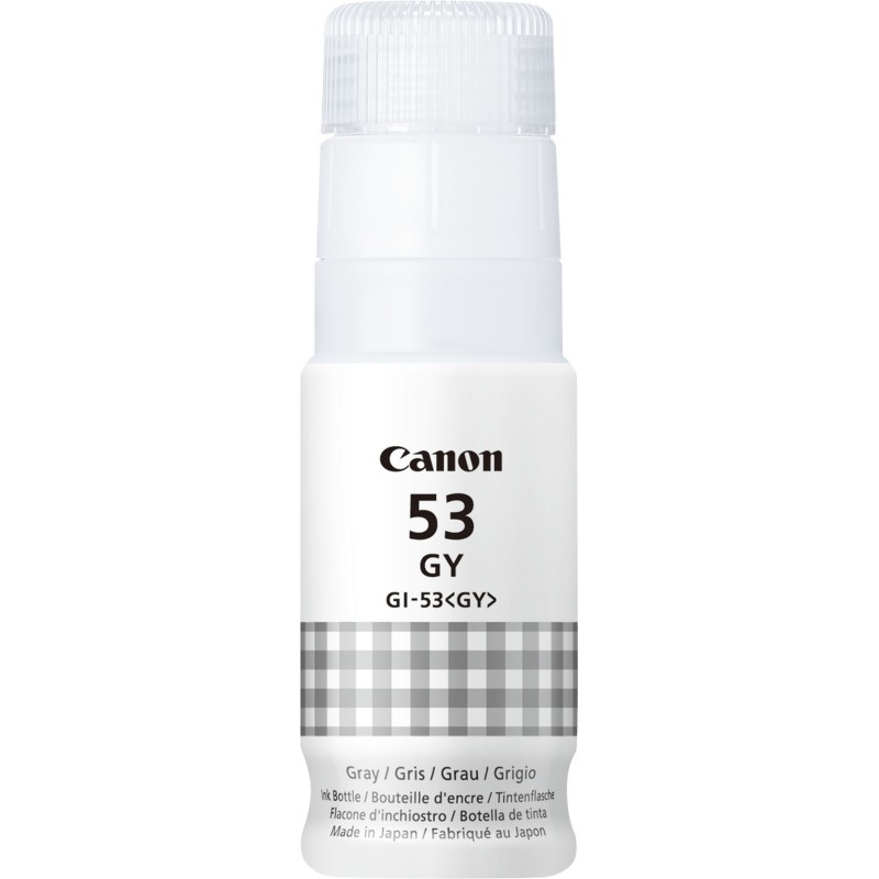 Canon Bouteille d'encre grise GI-53GY, Original, Gris, Canon, PIXMA G650 PIXMA G550, 60 ml, Jet d'encre