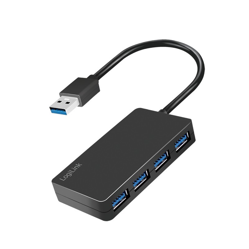 LogiLink UA0396, USB 3.2 Gen 1 3.1 Gen 1 Type-A, USB 3.2 Gen 1 3.1 Gen 1 Type-A, 5000 Mbits, Noir, Acrylonitrile-Butadiène-Styrène , Câble rond