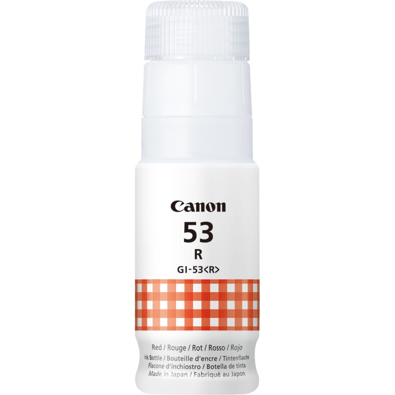 Canon Bouteille d'encre rouge GI-53R, Original, Rouge, Canon, PIXMA G650 PIXMA G550, 60 ml, Jet d'encre