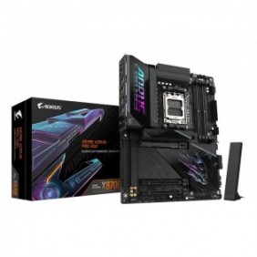 Gigabyte X870E AORUS PRO X3D Carte Mère - Prend en charge les processeurs AMD Ryzen 9000, VRM numérique 18+2+2 phases, jusqu’à 9000MHz DDR5 O.C., 2xPCIe 5.0 + 2xPCIe 4.0, Wi-Fi 7, LAN 5GbE, USB 4, AMD, Emplacement AM5, AMD Ryzen 7000 Series, AMD