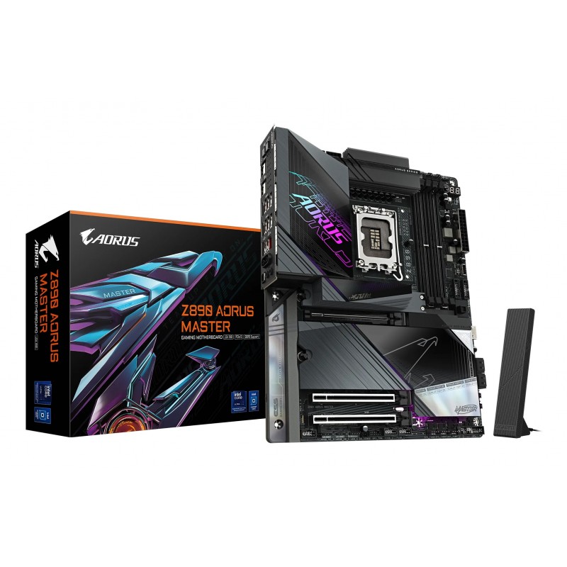 Gigabyte Carte mère Z890 AORUS MASTER - Prend en charge les processeurs Intel Core Ultra Série 2, VRM à 18+1+2 phases, jusqu'à 9500MHz DDR5 , 2xPCIe 5.0 + 3xPCIe 4.0, Wi-Fi 7, LAN 10GbE, Thunderbolt 4, Intel, LGA 1851 Socket V1, Intel Core Ultra