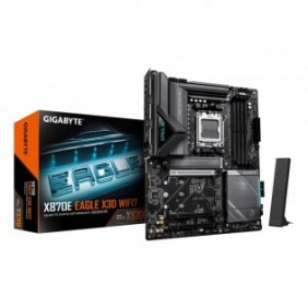 Gigabyte X870E EAGLE X3D WIFI7 Carte Mère – Compatible avec processeurs AMD Ryzen 9000, VRM numérique 14+2+2 phases, jusqu’à 9000 Hz DDR5 , 1× PCIe 5.0 + 3× PCIe 4.0, Wi-Fi 7, LAN 5 GbE, USB 4, AMD, Emplacement AM5, AMD Ryzen 7000 Series, AMD