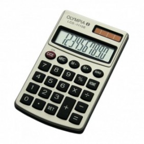 Olympia LCD 1110 E, Poche, Calculatrice basique, 10 chiffres, 1 lignes, Argent