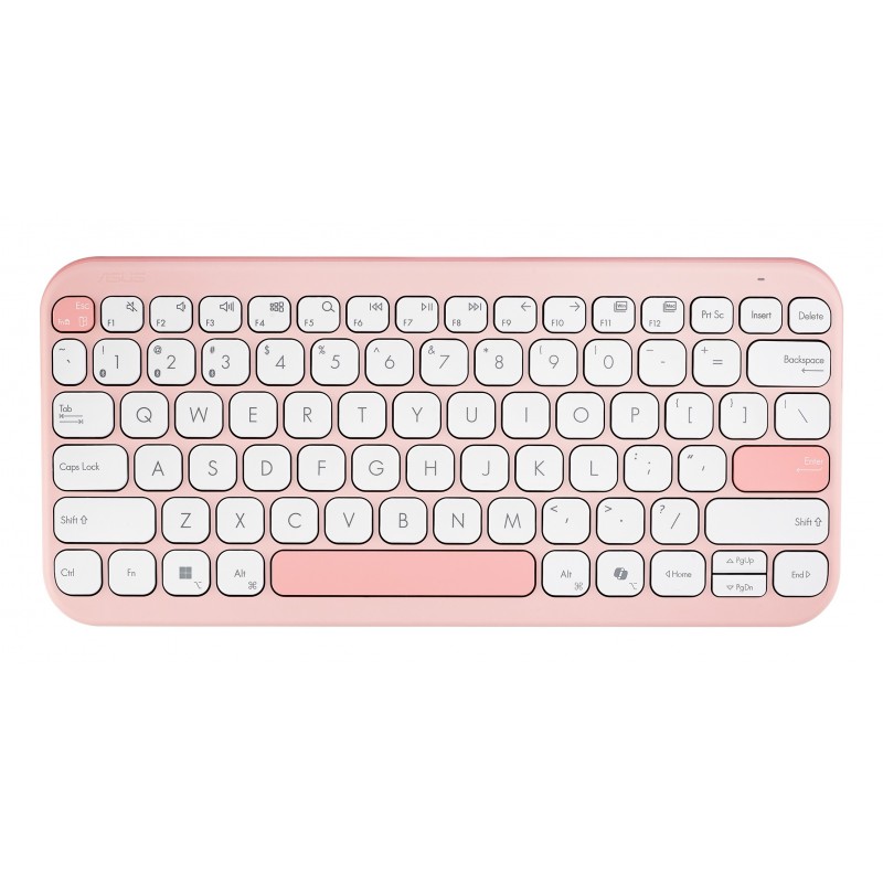 ASUS Marshmallow Keyboard KW100, 75%, Sans fil, Bluetooth, Commutateur de touche « ciseaux », QWERTZ, Rose