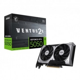 MSI GEFORCE RTX 5050 8G VENTUS 2X OC, GeForce RTX 5050, 8 Go, GDDR6, 128 bit, 7680 x 4320 pixels, PCI Express x16 5.0