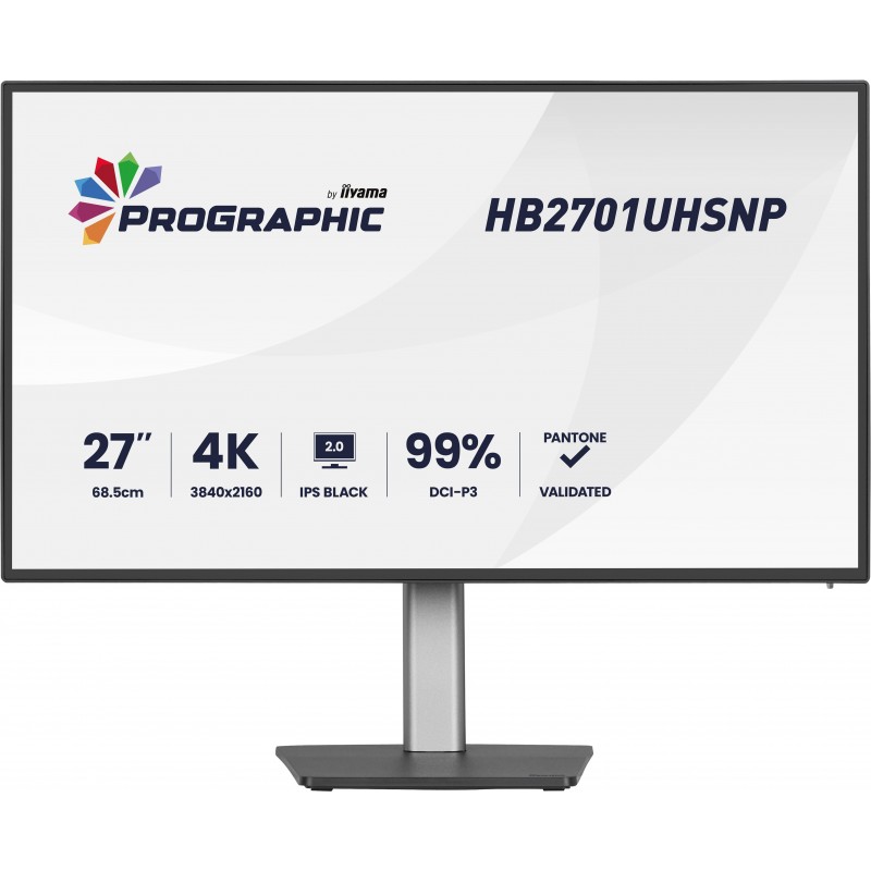 Iiyama PROGRAPHIC HB2701UHSNP-B1, 68,6 cm 27", 3840 x 2160 pixels, 4K Ultra HD, LCD, 4 ms, Noir