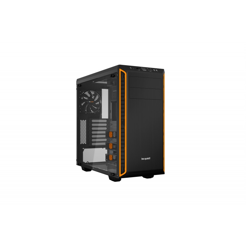 Be Quiet! Pure Base 600 Orange | Boîtier PC vitré, Mini ITX Micro ATX ATX,1 ventilateur Pure Wings 2 120 mm, 1 ventilateur Pure Wings 2 140 mm, Midi Tower, PC, Noir, Orange, ATX, micro ATX, Mini-ITX, Synthétique ABS, Plastique, Acier, Verre trempé