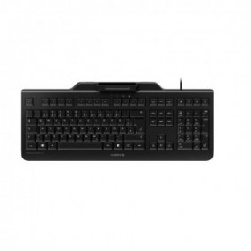 Cherry SECURE BOARD 1.0, Taille réelle 100 %, Avec fil, USB, Clavier mécanique, QWERTZ, Noir