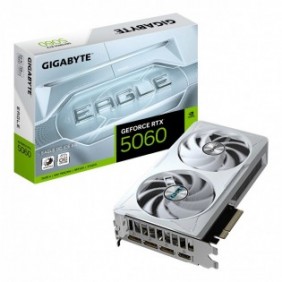 Gigabyte GeForce RTX 5060 EAGLE OC ICE 8G Carte Graphique - 8GB GDDR7, 128bit, PCI-E 5.0, 2550 MHz Fréquence du cœur, 3 x DisplayPort, 1 x HDMI, GV-N5060EAGLEOC ICE-8GD, GeForce RTX 5060, 8 Go, GDDR7, 128 bit, 7680 x 4320 pixels, PCI Express 5.0