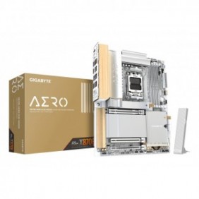 Gigabyte X870E AERO X3D WOOD Carte Mère - Prend en charge les processeurs AMD Ryzen 9000, VRM numérique 16+2+2 phases, jusqu’à 9000Hz DDR5 O.C., 2xPCIe 5.0 + 2xPCIe 4.0, Wi-Fi 7, LAN 5GbE, USB 4, AMD, Emplacement AM5, AMD Ryzen 7000 Series, AMD Ryzen