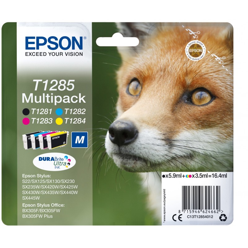 Epson Fox Multipack "Renard" - Encre DURABrite Ultra N, C, M, J, 5,9 ml, 3,5 ml, 1 pièce, Multi pack