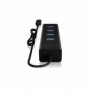 ICY BOX IB-HUB1409-C3, USB 3.2 Gen 1 3.1 Gen 1 Type-C, USB 3.2 Gen 1 3.1 Gen 1 Type-A, 5000 Mbits, Noir, Aluminium, 0,4 m