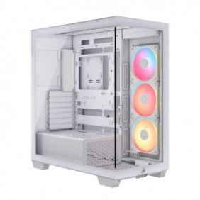 Corsair Midi Tower 3500X LXR LINK TG, Midi Tower, PC, Blanc, ATX, EATX, micro ATX, Mini-ITX, Acier, Verre trempé, 17 cm