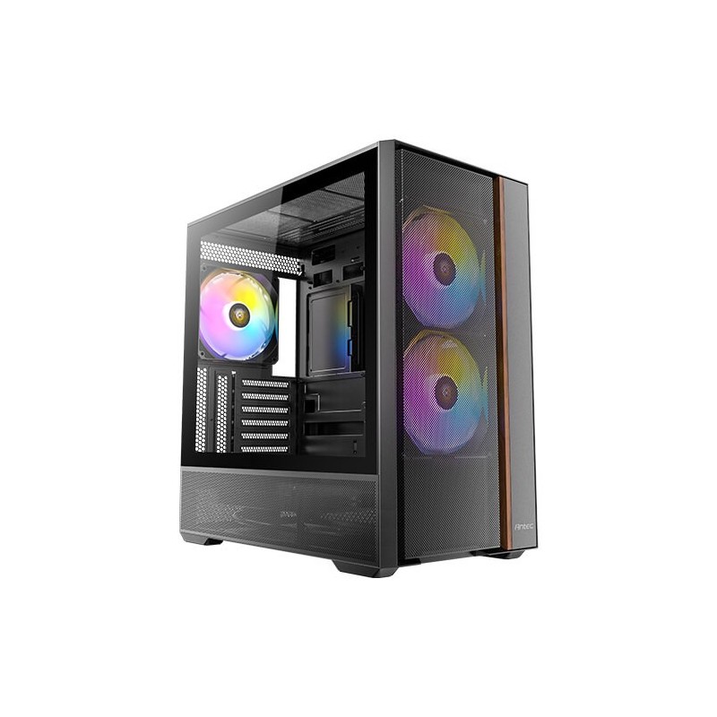 Antec FLUX REAR, Midi Tower, PC, Noir, ATX, ITX, micro ATX, Acier, Plastique, Bois, Gaming