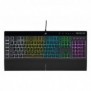 Corsair K55 RGB PRO, Taille réelle 100 %, Avec fil, USB, AZERTY, LED RGB, Noir