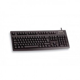 Cherry G83-6104, Taille réelle 100 %, Avec fil, USB, QWERTY, Noir