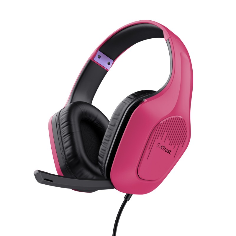 Trust GXT 415P Zirox, Avec fil, Gaming, 20 - 20000 Hz, 253 g, Casque, Rose