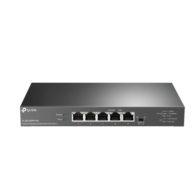 TP-LINK TL-SG105PP-M2, Non-géré, Gigabit Ethernet 101001000, Connexion Ethernet, supportant l'alimentation via ce port