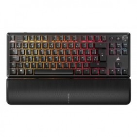 Corsair K70 CORE TKL WIRELESS, Avec fil &sans fil, USB + RF Wireless + Bluetooth, Clavier mécanique, QWERTY, LED RGB, Noir