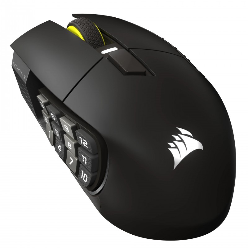 Corsair Scimitar Elite Wireless SE, Droitier, Optique, RF sans fil + Bluetooth, 33000 DPI, Noir