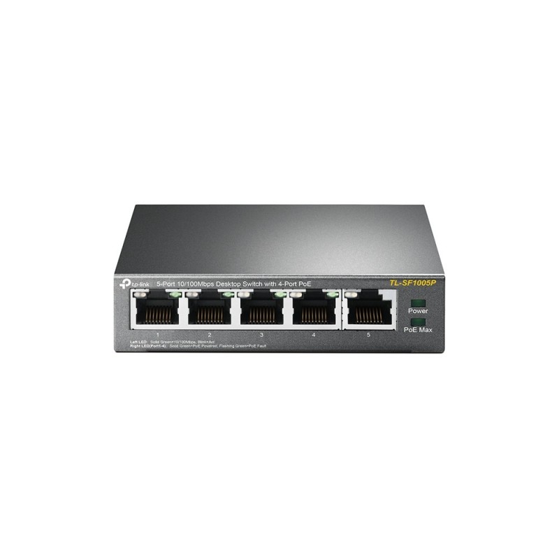 TP-LINK TL-SF1005P, Non-géré, Fast Ethernet 10100, Full duplex, Connexion Ethernet, supportant l'alimentation via ce port