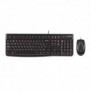 Logitech MK120, Avec fil, USB, QWERTZ, Noir, Souris incluse