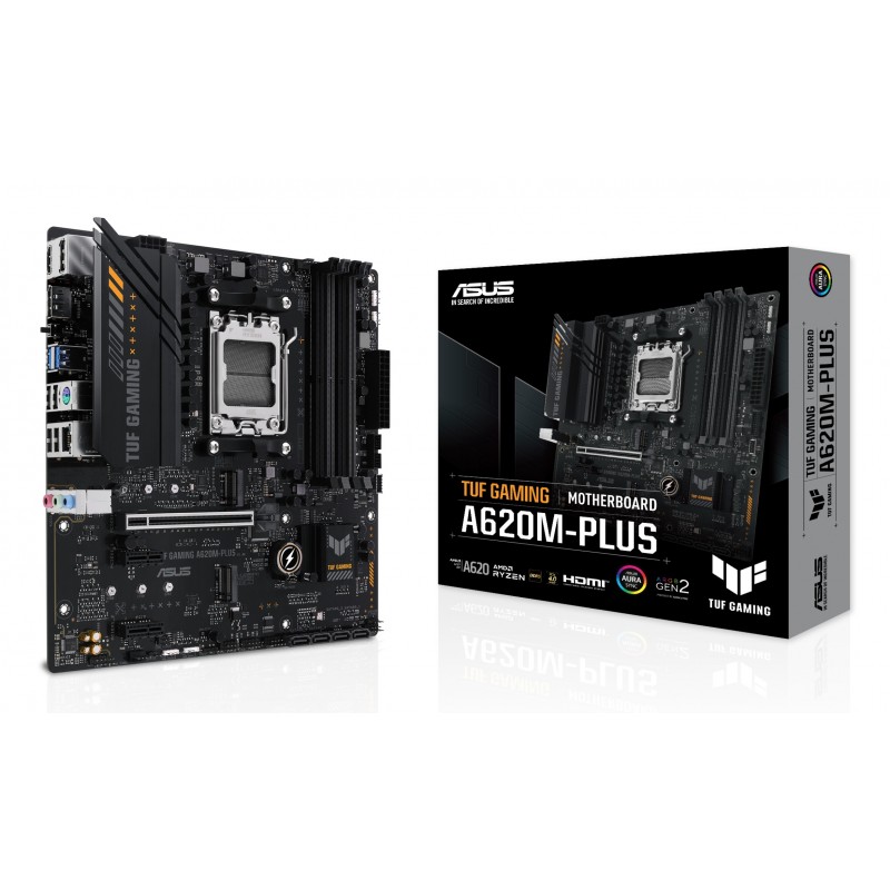 ASUS TUF GAMING A620M-PLUS, AMD, Emplacement AM5, AMD Ryzen 7000 Series, Emplacement AM5, DDR5-SDRAM, 128 Go