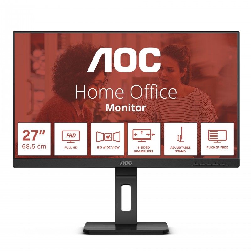 AOC E3 27E3QAF, 68,6 cm 27", 1920 x 1080 pixels, Full HD, LED, 4 ms, Noir