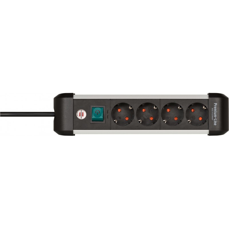 Brennenstuhl 1391030400, 1,8 m, Intérieure, Courbe, IP20, Aluminium, Noir, Argent