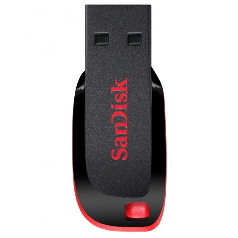 SanDisk Cruzer Blade, 16 Go, USB Type-A, 2.0, Sans capuchon, 2,5 g, Noir, Rouge