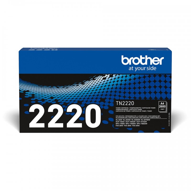 Brother TN-2220 - Cartouche de toner originale à haut rendement – Noir, 2600 pages, Noir, 1 pièce