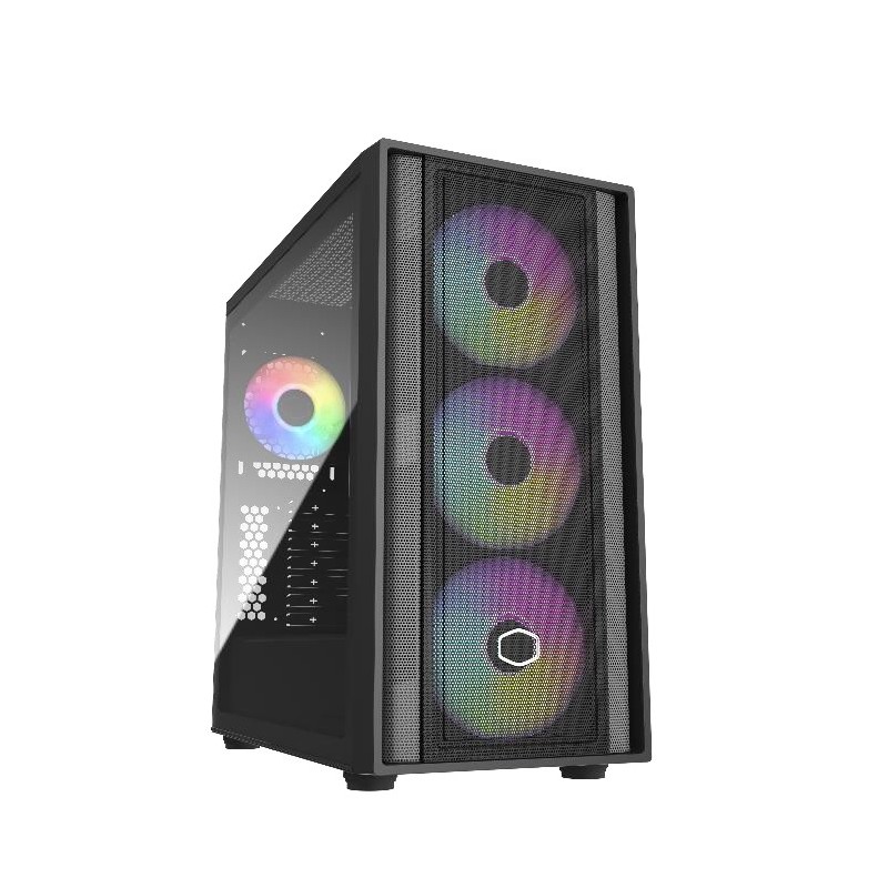 Cooler Master MasterBox 600, Bureau, PC, Noir, ATX, EATX, ITX, micro ATX, Plastique, Acier, Verre trempé, Multi