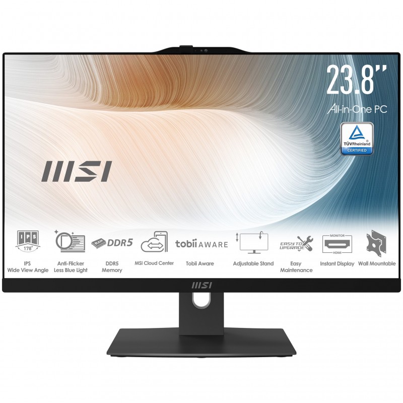 MSI Modern AM242TP 1M-1227EU, 60,5 cm 23.8", Full HD, Intel Core 5, 8 Go, 512 Go, Windows 11 Pro