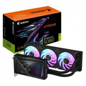 Gigabyte AORUS GeForce RTX 5080 XTREME WATERFORCE 16G Carte Graphique - 16 Go GDDR7, 256 bits, PCI-E 5.0, 2805MHz Core Clock, 3 x DP 2.1a, 1 x HDMI 2.1b, NVIDIA DLSS 4, GV-N5080AORUSX W-16GD, GeForce RTX 5080, 16 Go, GDDR7, 256 bit, 7680 x 4320 pixels