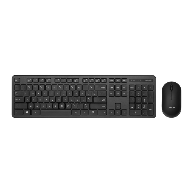 ASUS CW100, Taille réelle 100 %, Sans fil, FR sans fil +USB, Interrupteur à clé optique, Noir, Souris incluse