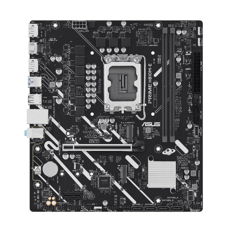 ASUS PRIME H810M-E-CSM, Intel, LGA 1851 Socket V1, Intel Core Ultra Series 2, LGA 1851, DDR5-SDRAM, 128 Go