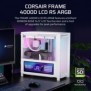 Corsair FRAME 4000D LCD RS ARGB, Midi Tower, PC, Blanc, ATX, EATX, micro ATX, Mini-ITX, Plastique, Acier, Verre trempé, Gaming