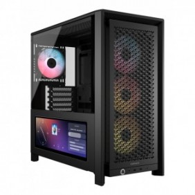 Corsair FRAME 4000D LCD RS ARGB, Midi Tower, PC, Noir, ATX, EATX, micro ATX, Mini-ITX, Plastique, Acier, Verre trempé, Gaming
