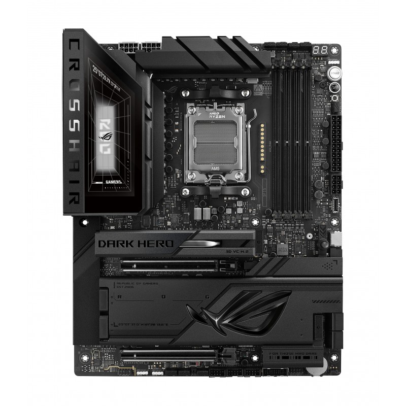 ASUS ROG CROSSHAIR X870E DARK HERO, AMD, Emplacement AM5, AMD Ryzen 7000 Series, AMD Ryzen 8000 Series, AMD Ryzen 9000 Series, Emplacement AM5, DDR5-SDRAM, 256 Go
