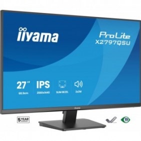 Iiyama ProLite X2797QSU-B1, 68,6 cm 27", 2560 x 1440 pixels, Quad HD, LED, 1 ms, Noir