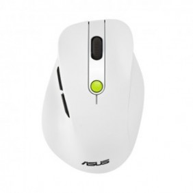 ASUS MD105 MOUSEVT-GN, Droitier, RF sans fil + Bluetooth, 2400 DPI, Blanc, Vert