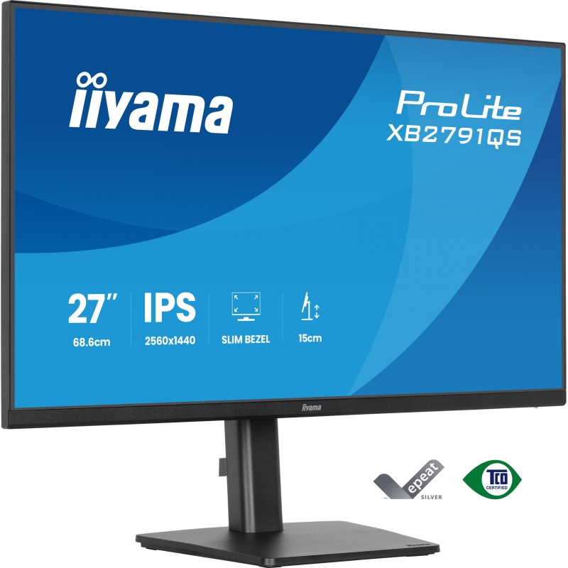 Iiyama ProLite XB2791QS-B1, 68,6 cm 27", 2560 x 1440 pixels, Quad HD, LED, Noir