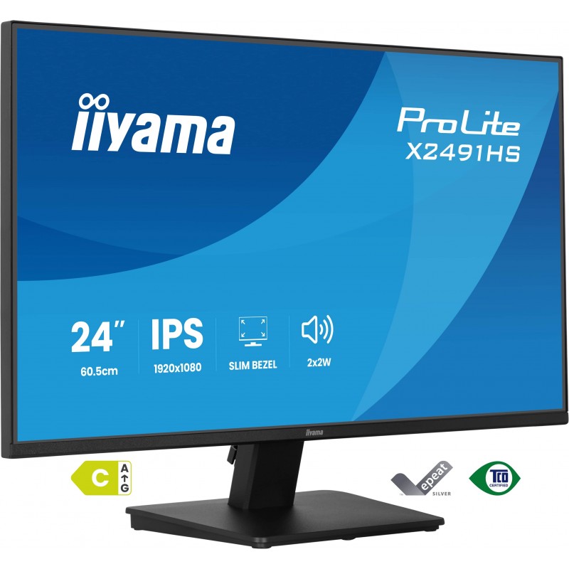 Iiyama ProLite X2491HS-B1, 60,5 cm 23.8", 1920 x 1080 pixels, Full HD, LCD, Noir