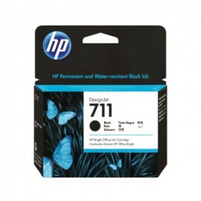 HP 711 cartouche d'encre DesignJet noir, 80 ml, Gamme d’imprimantes HP DesignJet T100, T120, T125, T130, T520, T525, T530, A jet d'encre thermique, Noir, CZ133A, Singapour, Malaisie, 119 mm