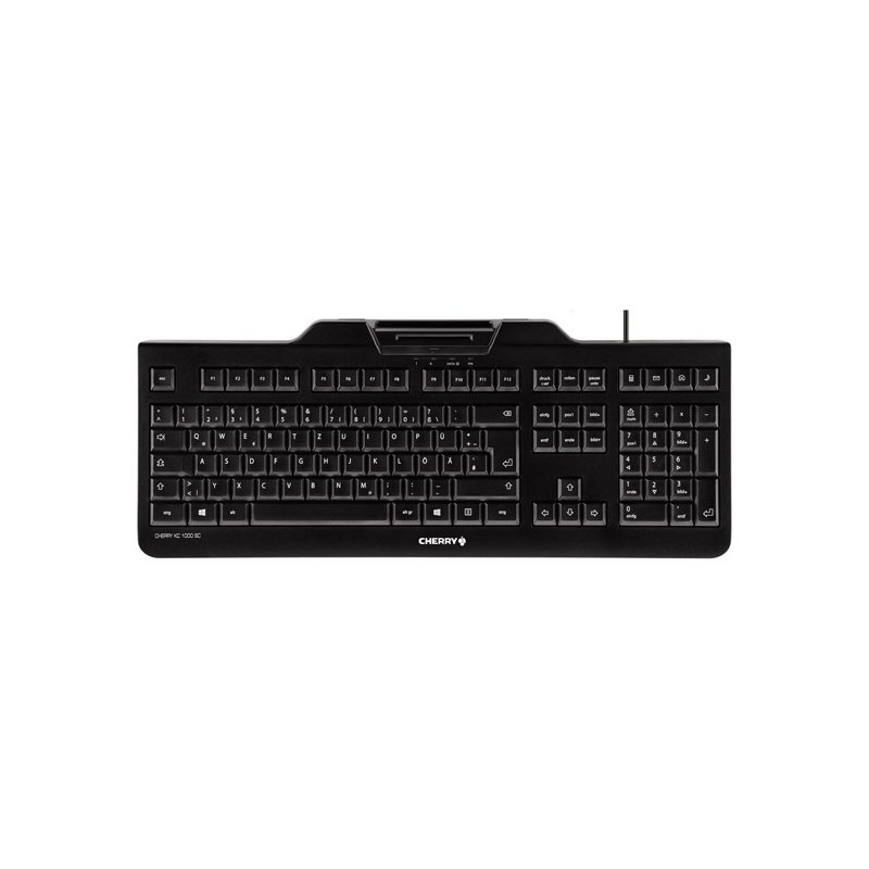 Cherry KC 1000 SC, Taille réelle 100 %, Avec fil, USB, QWERTZ, Noir