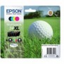 Epson Golf ball Multipack 4-colours 34XL DURABrite Ultra Ink, Rendement élevé , Noir, Cyan, Magenta, Jaune, Encre à pigments, 16,3 ml, 10,8 ml, 1 pièce