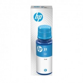 HP Bouteille d'encre cyan authentique 70 mL 31 Original, Original, Cyan, HP, HP Ink Tank 310, HP Ink Tank Wireless 410, HP Smart Tank 350, HP Smart Tank Wireless 450, HP Smart..., 8000 pages, Rendement standard